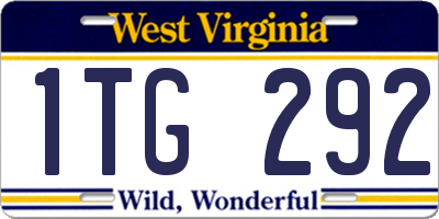 WV license plate 1TG292