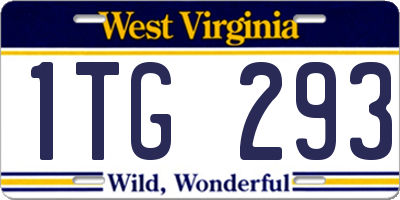 WV license plate 1TG293