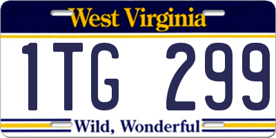 WV license plate 1TG299