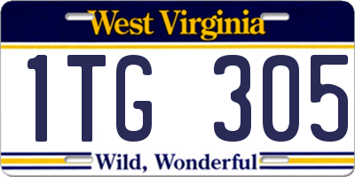 WV license plate 1TG305