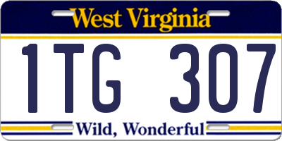 WV license plate 1TG307