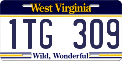 WV license plate 1TG309
