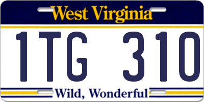 WV license plate 1TG310