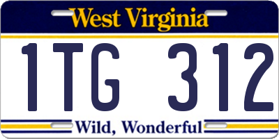 WV license plate 1TG312