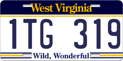 WV license plate 1TG319