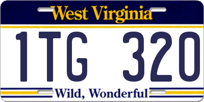 WV license plate 1TG320