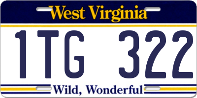 WV license plate 1TG322