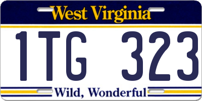 WV license plate 1TG323