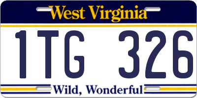 WV license plate 1TG326