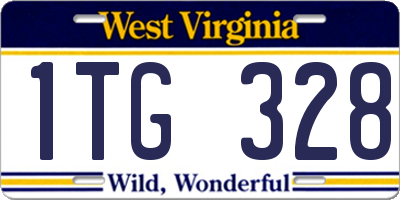 WV license plate 1TG328