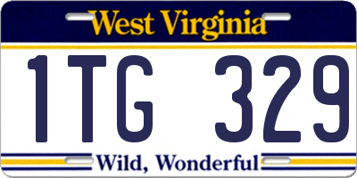 WV license plate 1TG329