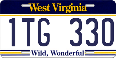 WV license plate 1TG330