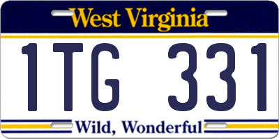 WV license plate 1TG331
