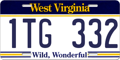 WV license plate 1TG332