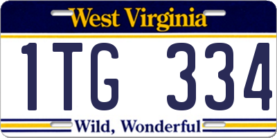 WV license plate 1TG334