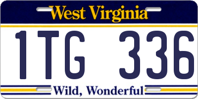 WV license plate 1TG336