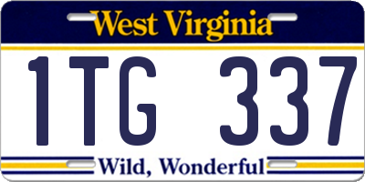 WV license plate 1TG337