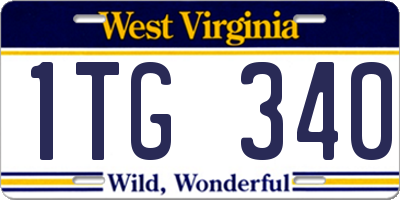 WV license plate 1TG340