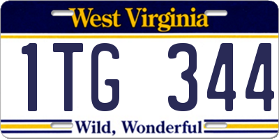 WV license plate 1TG344