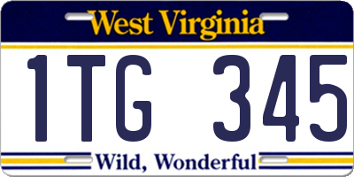 WV license plate 1TG345