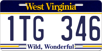 WV license plate 1TG346
