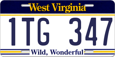 WV license plate 1TG347