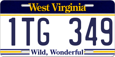 WV license plate 1TG349