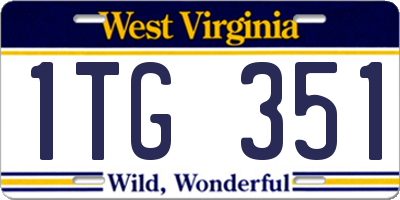 WV license plate 1TG351