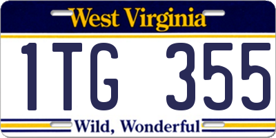 WV license plate 1TG355