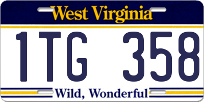WV license plate 1TG358