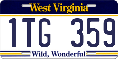 WV license plate 1TG359