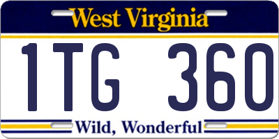 WV license plate 1TG360