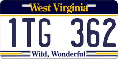 WV license plate 1TG362