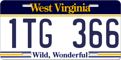 WV license plate 1TG366