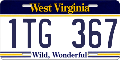 WV license plate 1TG367
