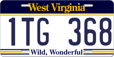 WV license plate 1TG368
