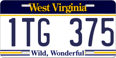 WV license plate 1TG375