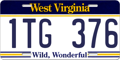 WV license plate 1TG376