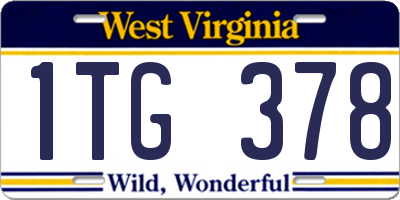 WV license plate 1TG378