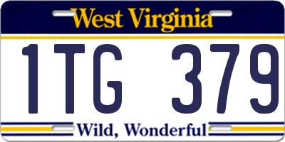 WV license plate 1TG379