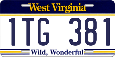 WV license plate 1TG381