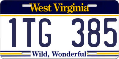 WV license plate 1TG385