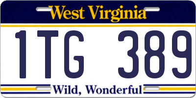 WV license plate 1TG389