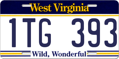 WV license plate 1TG393