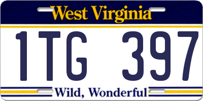 WV license plate 1TG397