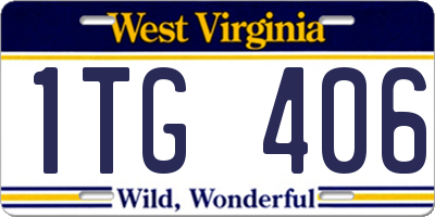 WV license plate 1TG406
