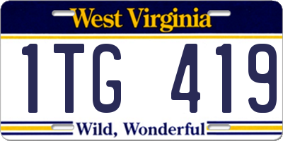 WV license plate 1TG419