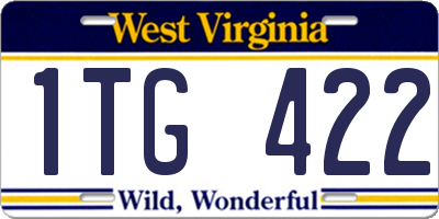 WV license plate 1TG422