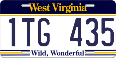 WV license plate 1TG435