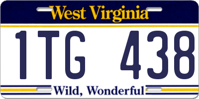 WV license plate 1TG438